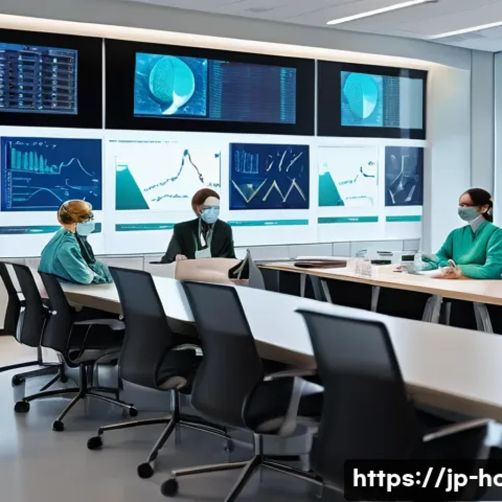 암 전문 종합병원 추천 - A modern cancer treatment hospital conference room scene showing a multidisciplinary medical team in...