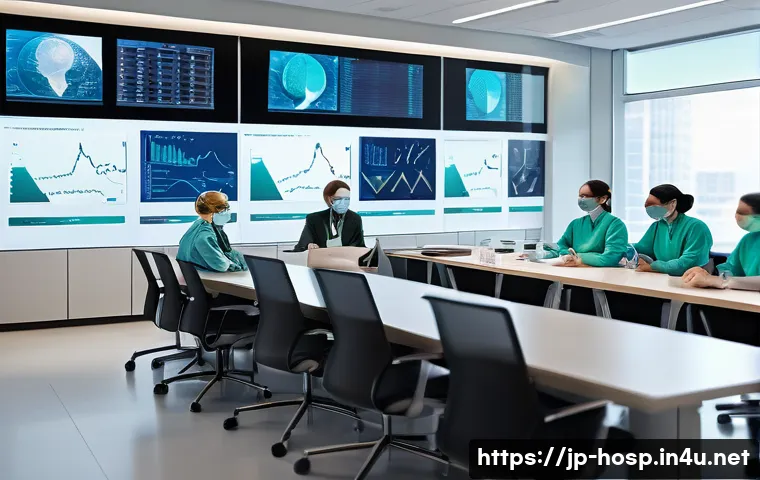 암 전문 종합병원 추천 - A modern cancer treatment hospital conference room scene showing a multidisciplinary medical team in...